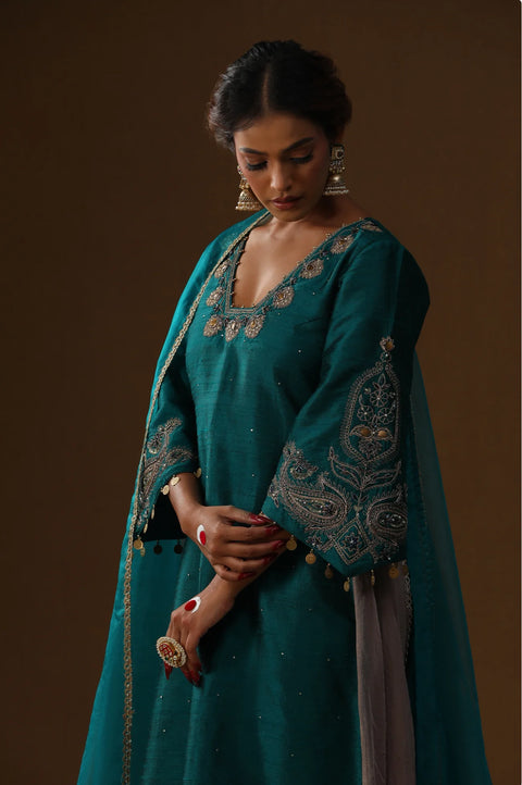 Ambar Phool Embroidered Suit Set