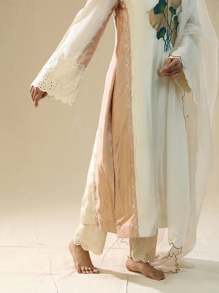 Ivory Handpainted Kurta Suit Set