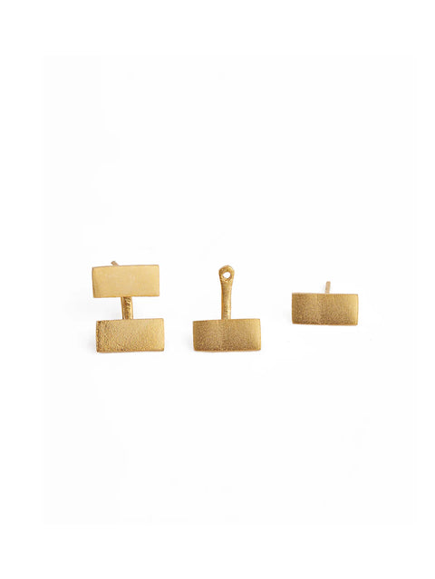 Golden Biscuit Drop Earrings