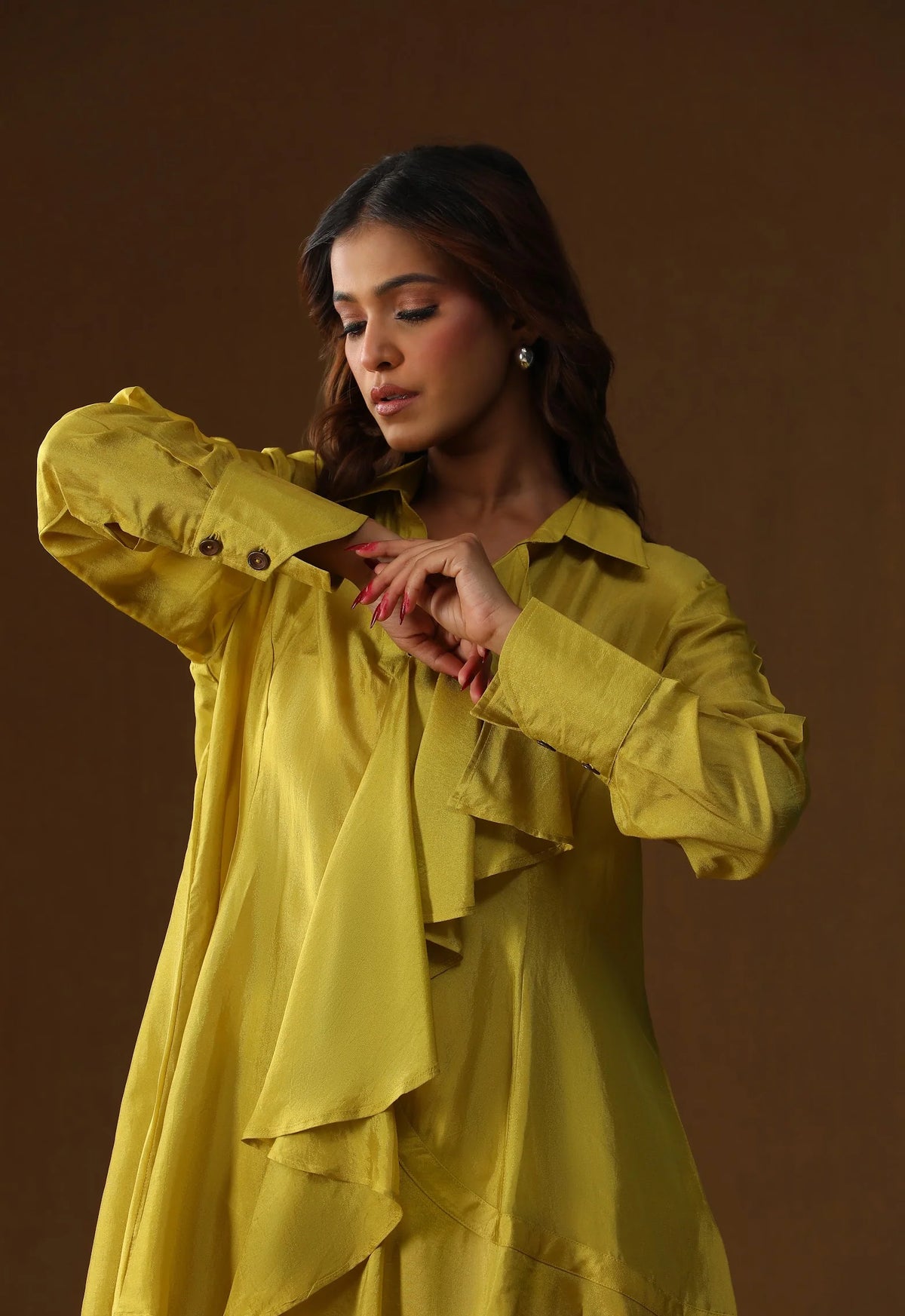 Yellow Handpainted Coord Set