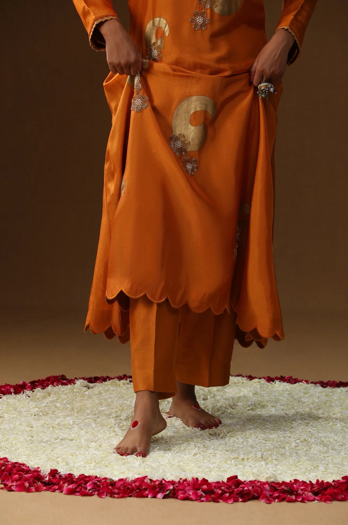 Golden Stroke Orange Suit Set