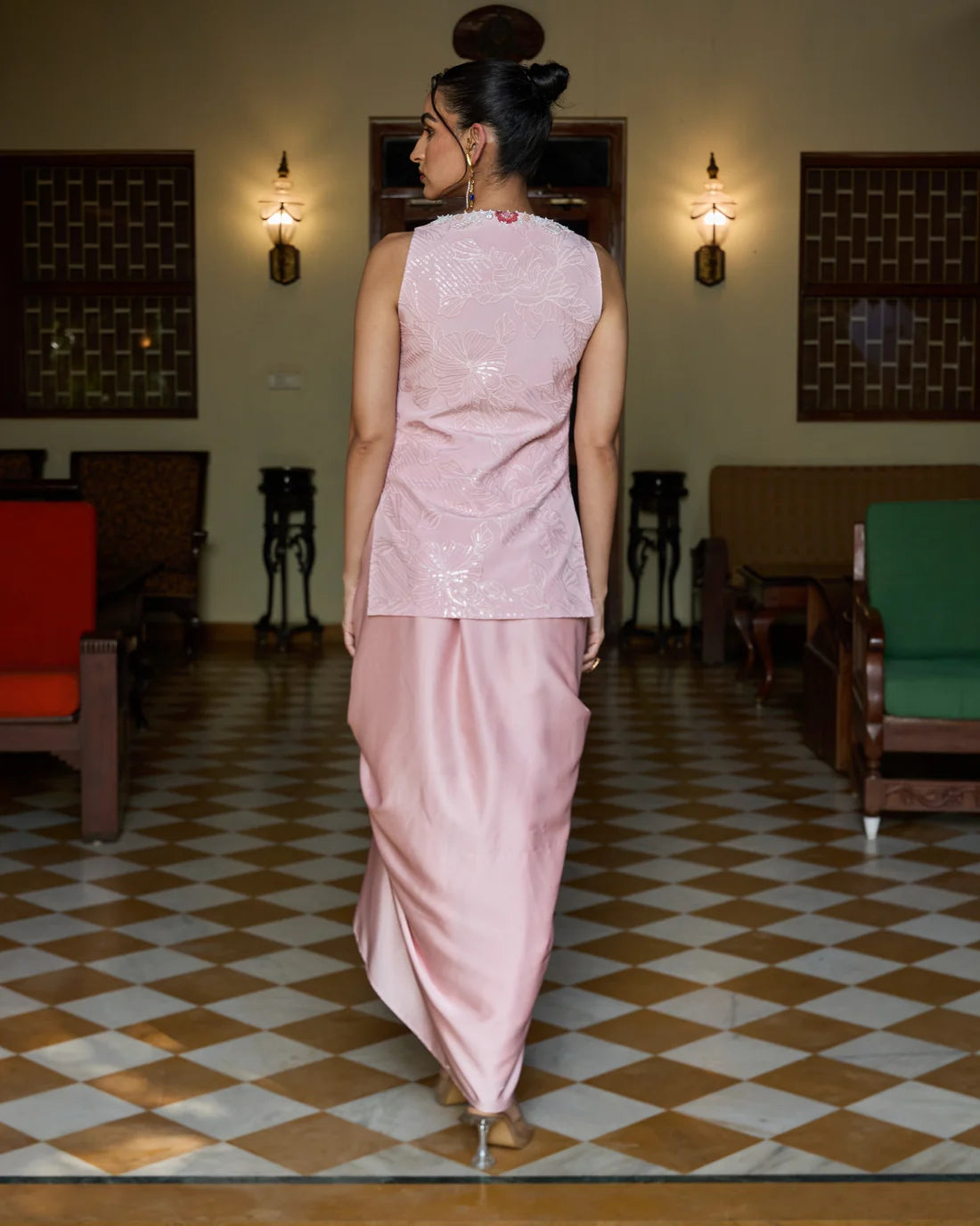 Noor Draped Skirt And Top Set