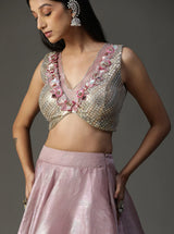 Lilac Organza Lehnga Set