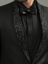 Embroidered Lapel Tuxedo Set