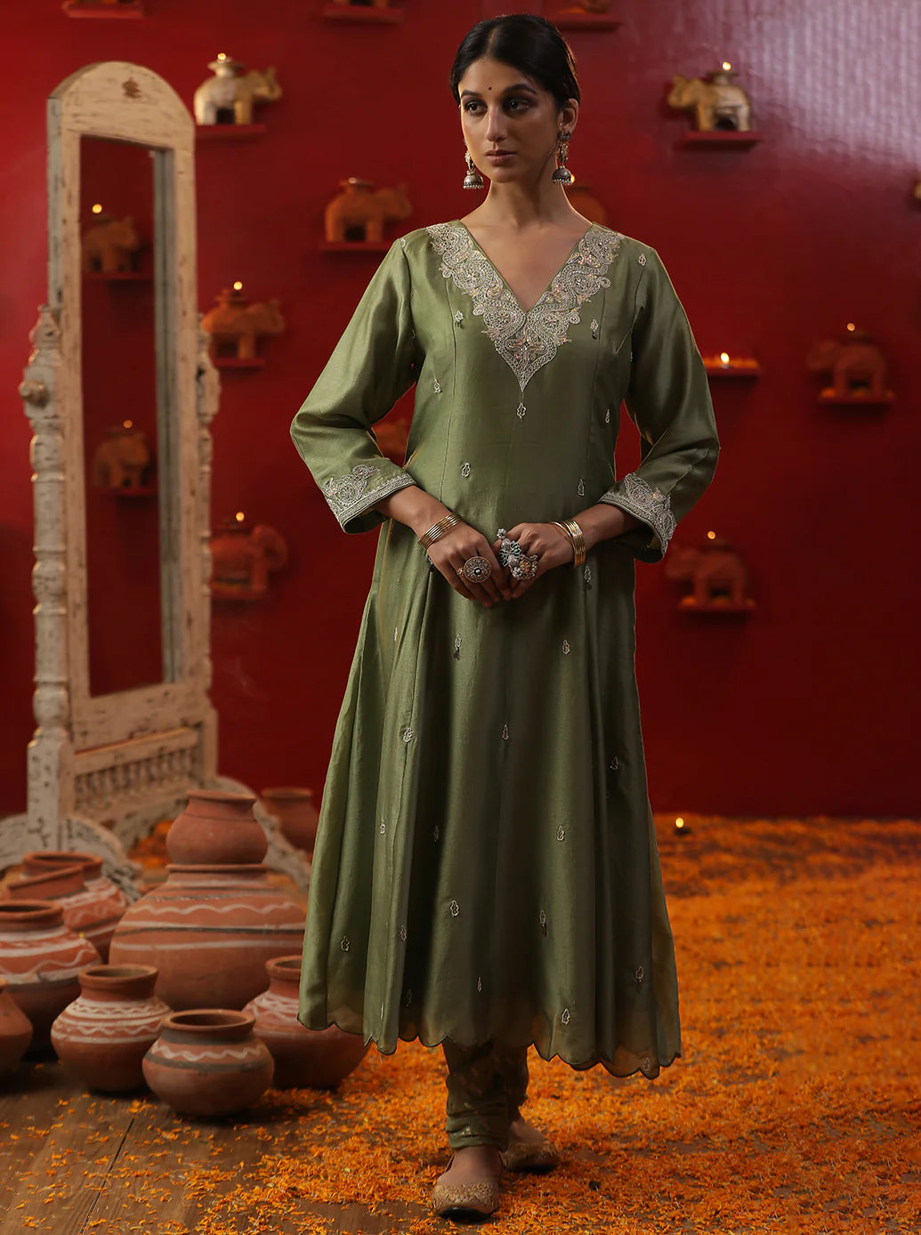 Pista Green Custom Letter Handpainted Suit Set