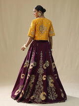 Purple Brushstroke Lehenga Set
