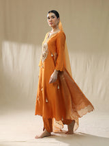 Orange Heart A Line Suit Set