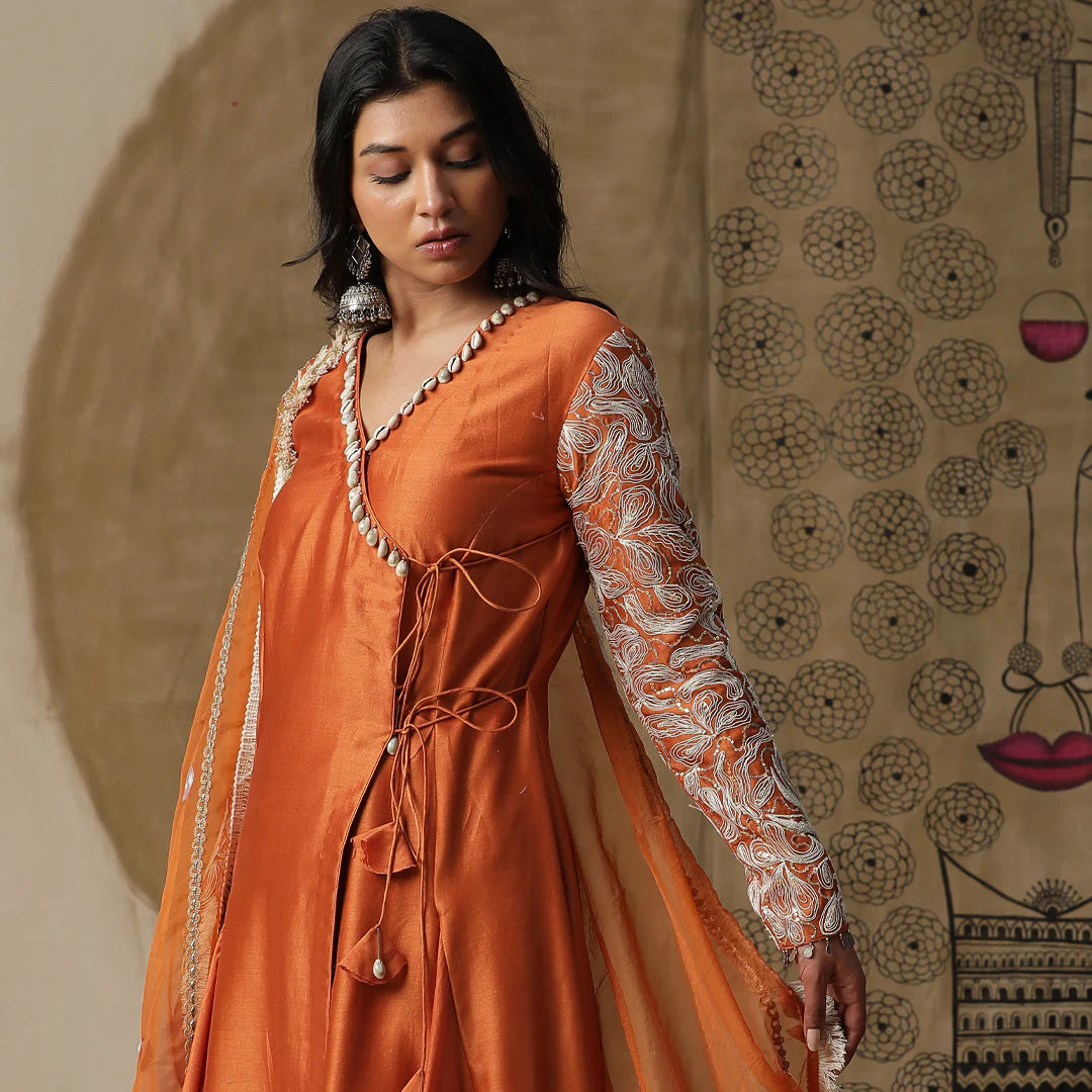 Burnt Orange Angrakha Set