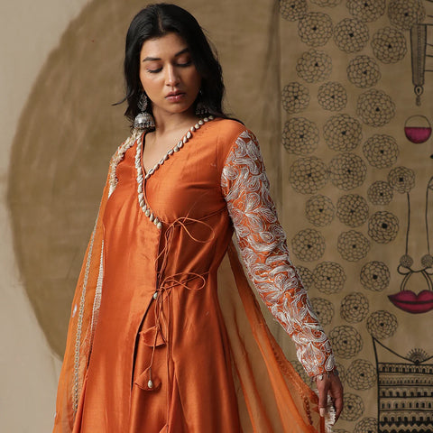 Burnt Orange Angrakha Set