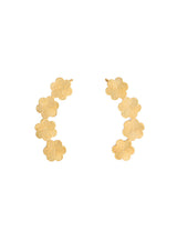 Golden Flower Carved Ear Cuff