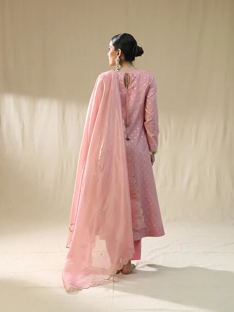 Baby Pink Kastoori Self Suit Set