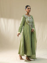 Pista Green Kastoori Self Suit Set