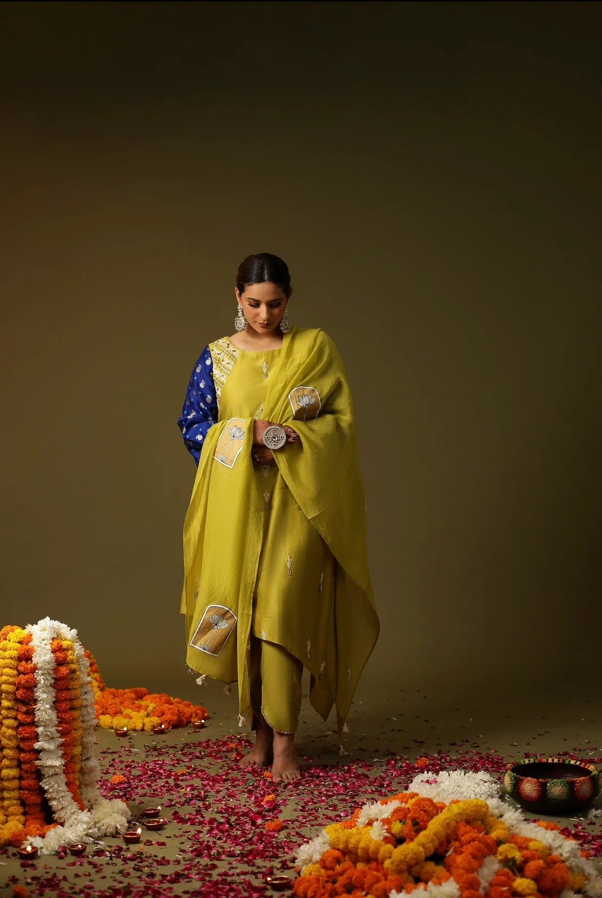 Mustard Yellow Sakhi Suit Set
