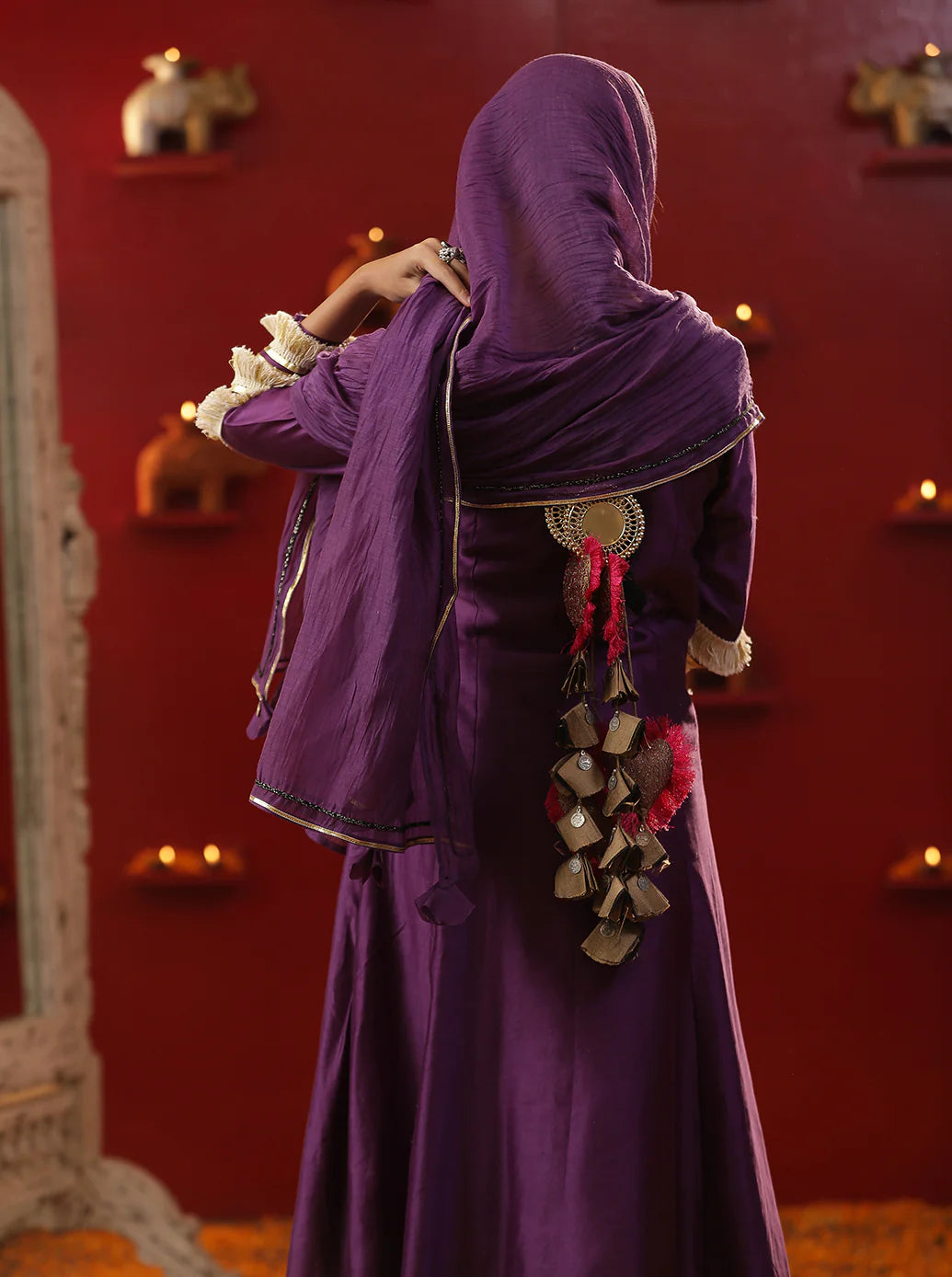 Purple Shringaar A Line Suit Set