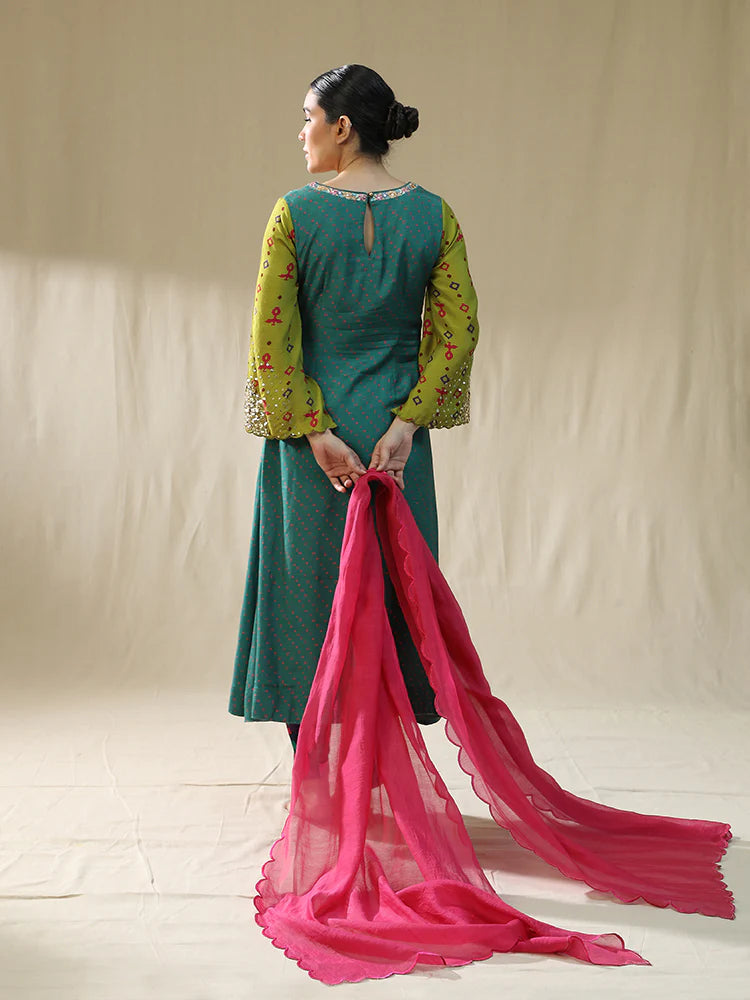 Emerald Green A line Suit Set
