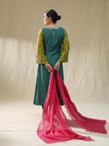 Emerald Green A line Suit Set