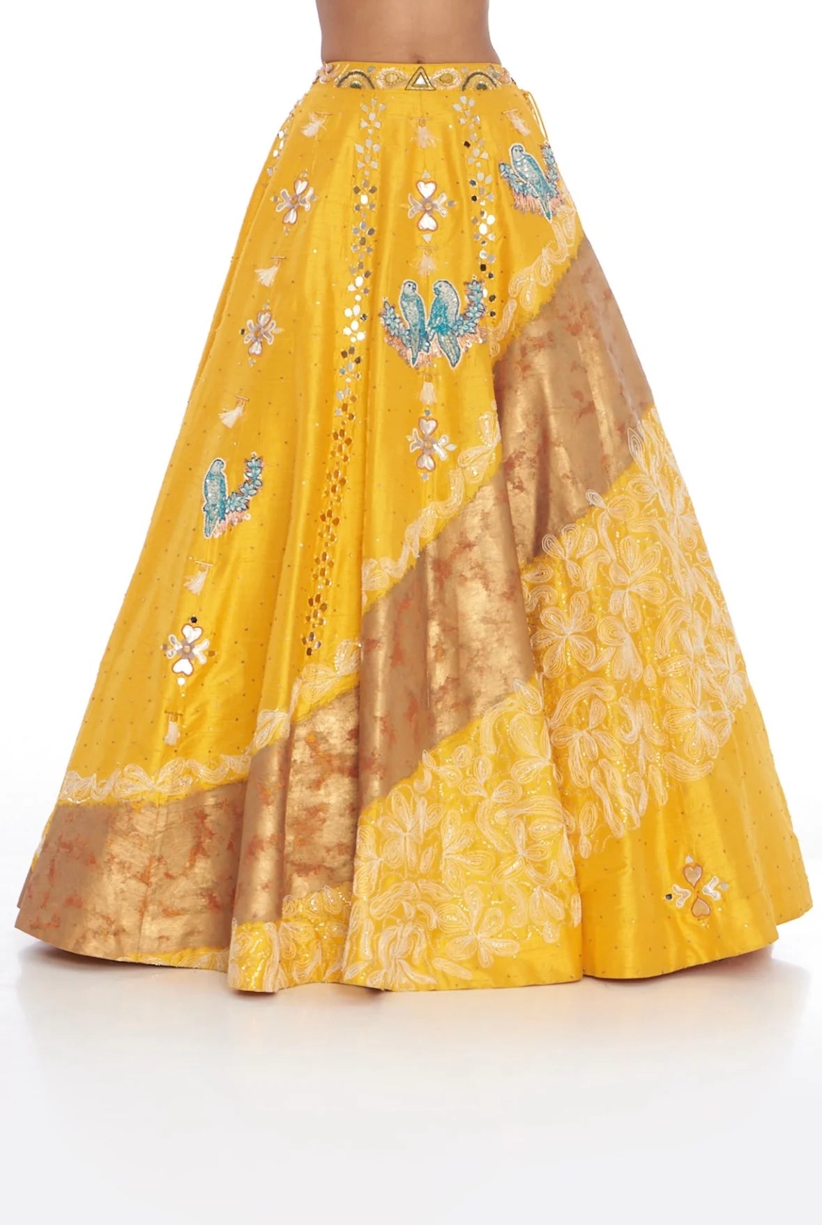 Yellow Foil Handpainted Lehnga Set