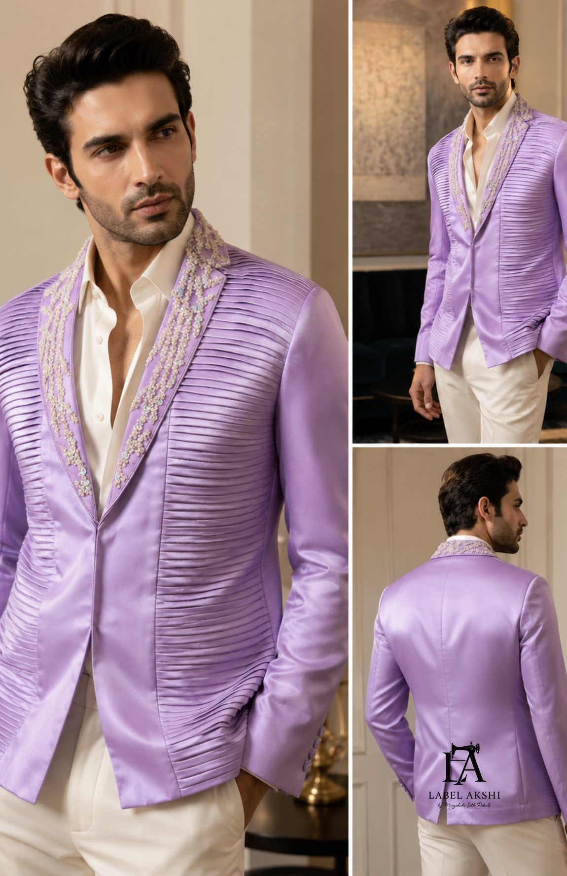 Lavender Pleated Bomber Jacket