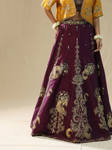 Purple Brushstroke Lehenga Set