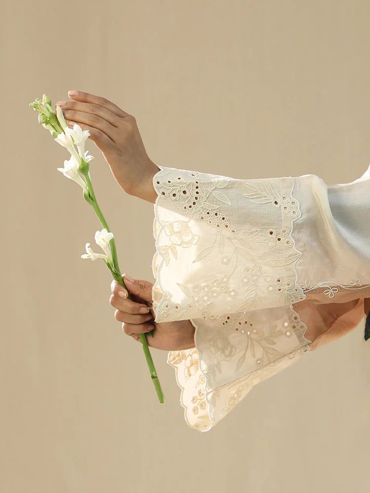 Ivory Handpainted Kurta Suit Set