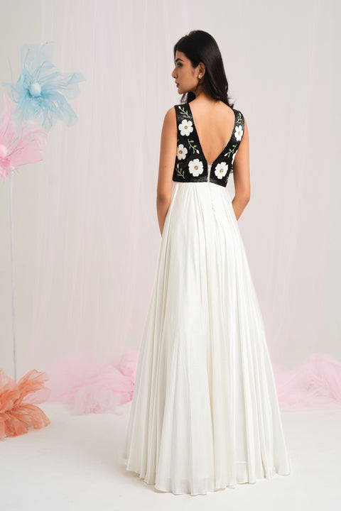 Chic Floral Elegance Gown