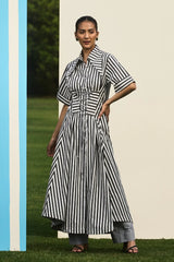 Corset Stripe Midi Dress