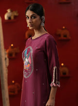 Purple Bird Handpainted Suit Set