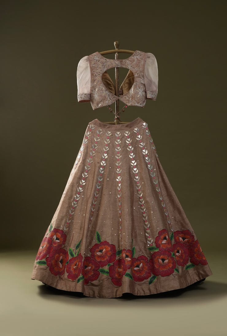 Leopard Handpainted Lehenga Set