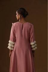 Old Rose Shringaar Ras Handpainted Suit Set