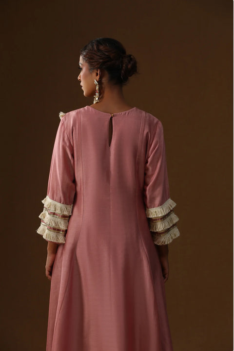 Old Rose Shringaar Ras Handpainted Suit Set