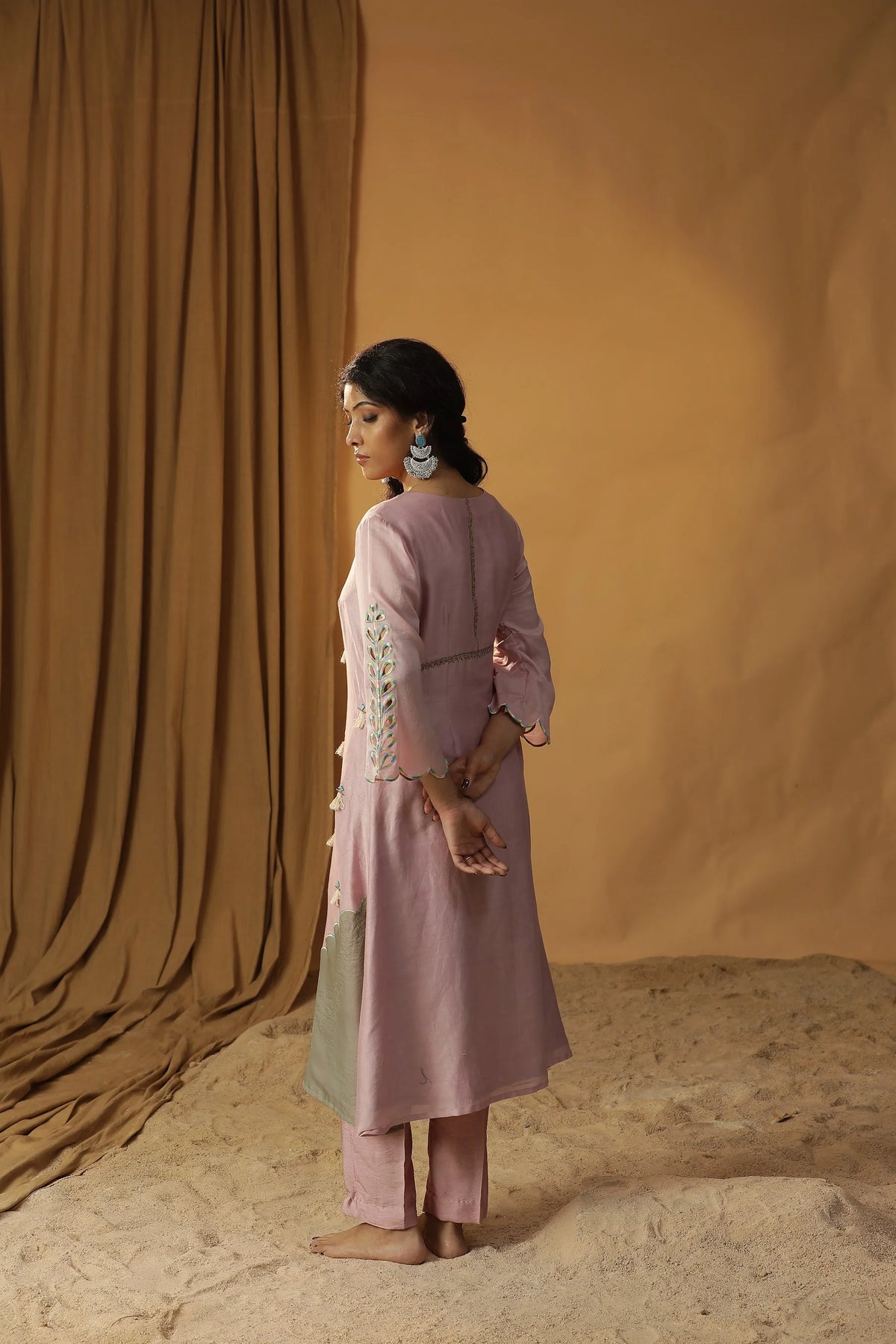 Baby Pink Chanderi Silk Suit set