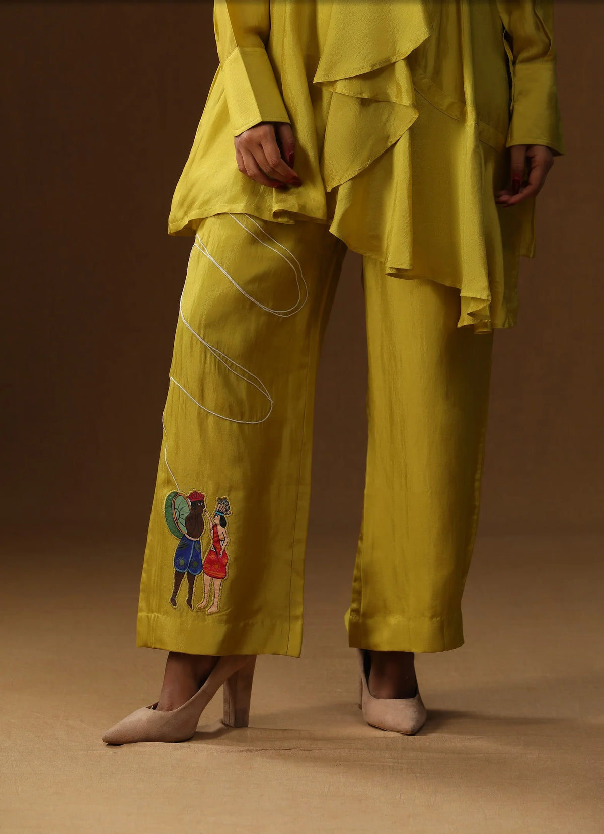 Yellow Handpainted Coord Set