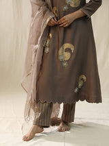 Mocha Brushstroke Suit Set