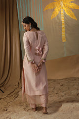 Baby Pink Centre Palm Tree Suit Set