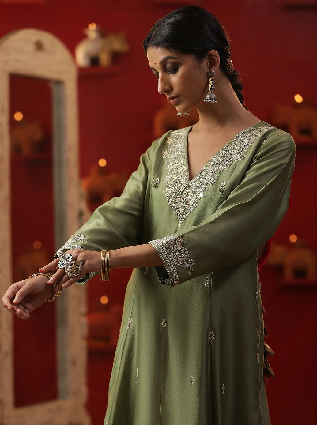 Pista Green Custom Letter Handpainted Suit Set