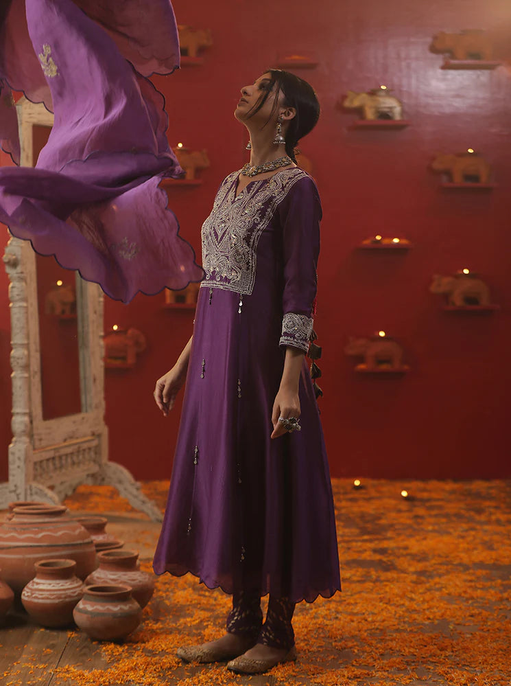 Purple Shringar Anarkali Suit Set