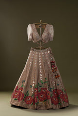 Leopard Handpainted Lehenga Set