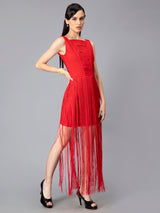 Red Fringe Dress
