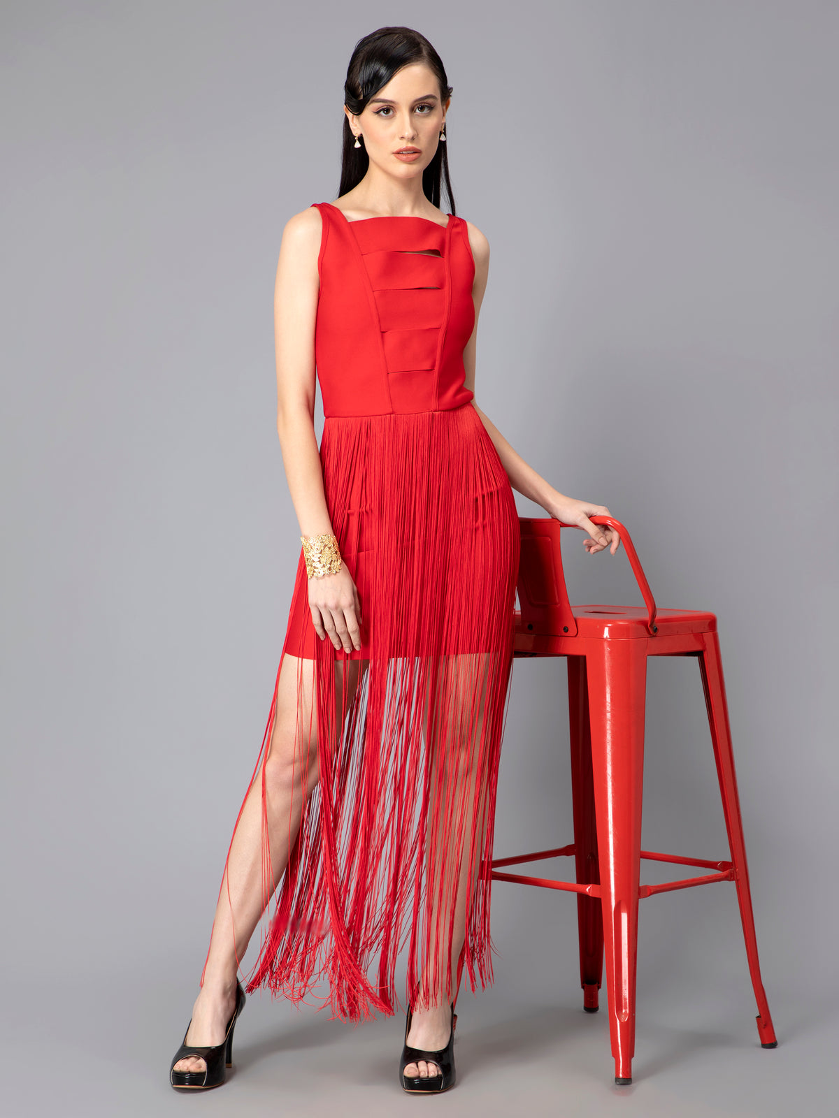 Red Fringe Dress