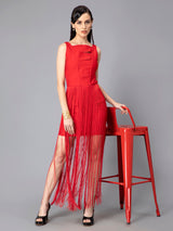 Red Fringe Dress