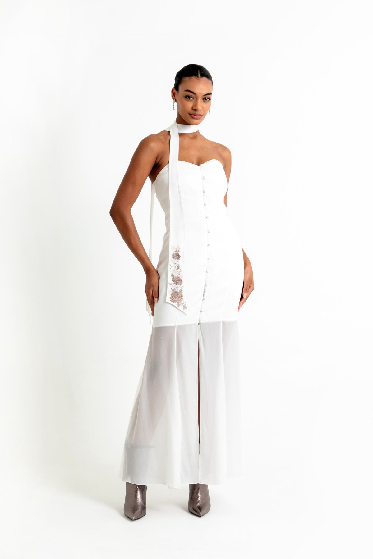 Strapless Sweetheart Shirt Dress