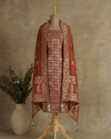 Banarasi Suit With All-Over Weaving Work