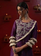 Purple Shringaar A Line Suit Set