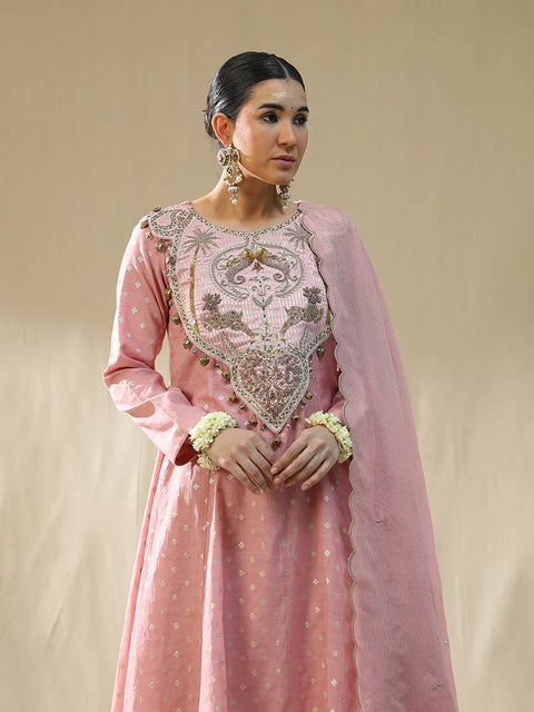 Baby Pink Kastoori Self Suit Set