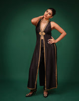 Black Metal Hand Embroidred Co-Ord Set