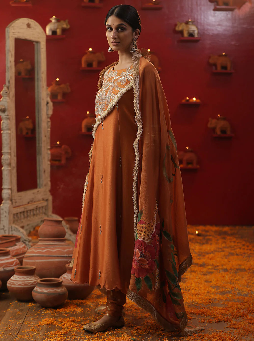 Orange Shringar Raas C York Suit