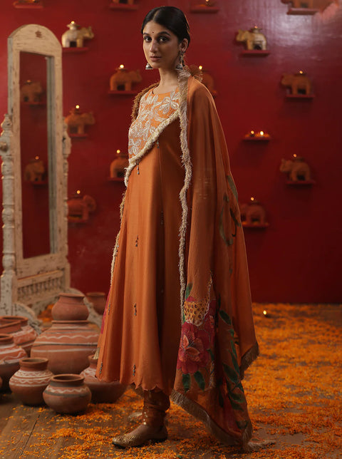 Orange Shringar Raas C York Suit