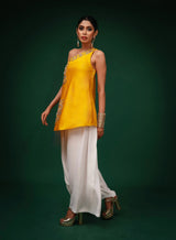 Yellow Hand Embroidered Kurta And Pants