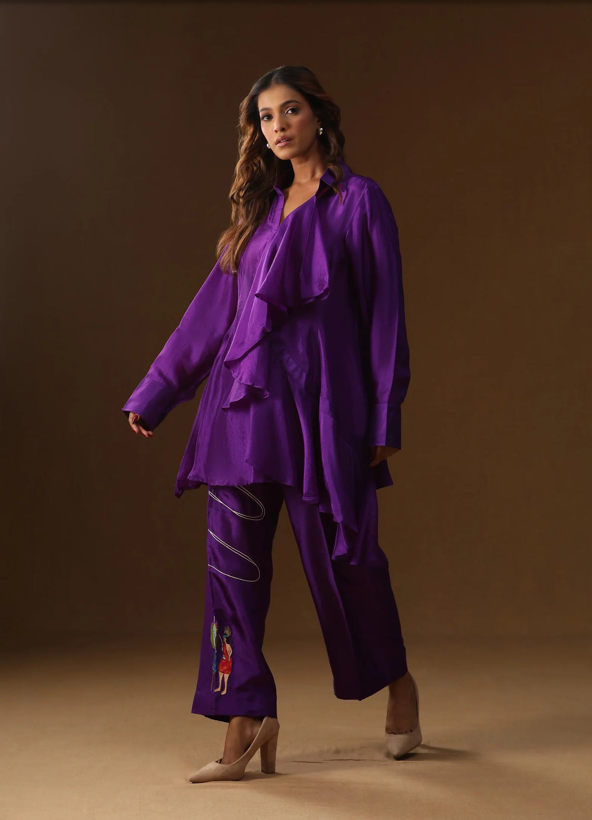 Purple Handpainted Coord Set