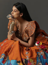 Orange Modern Baraat Lehnga set